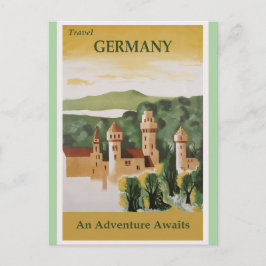 Tyskland Vintage Castle Travel Poster Vykort