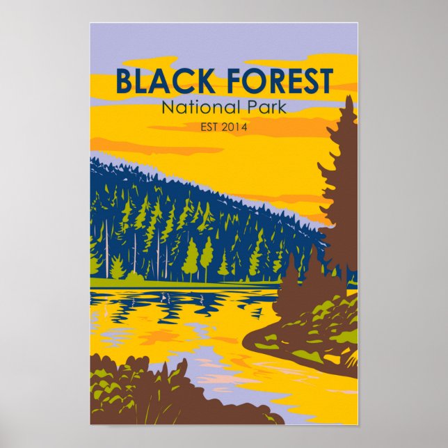 Tyskland Vintage i nationalparken Black Forest Poster (Framsidan)