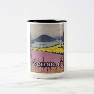 Tyskland vintage Landsbygdens resaffisch Två-Tonad Mugg