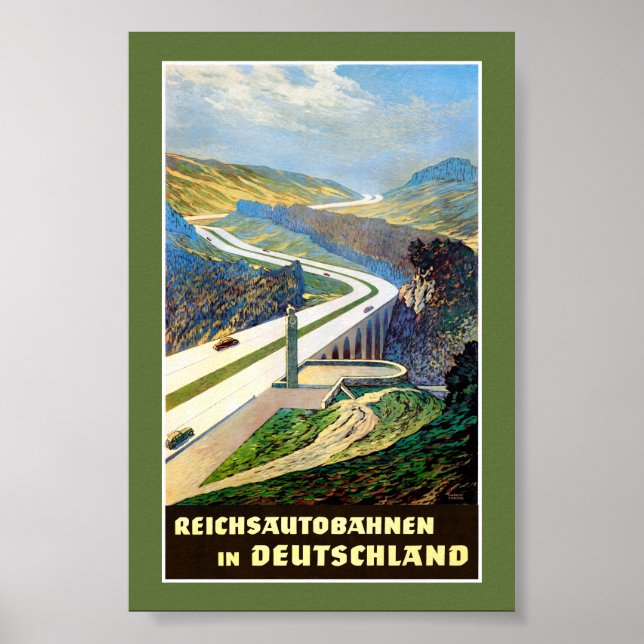 Tyskland Vintage Resor Affisch Restaurerad (Framsidan)