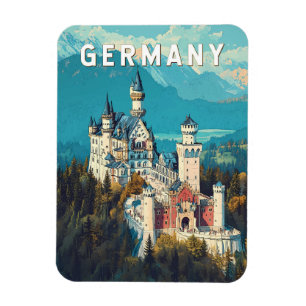 Tyskland Vintagen Illustration Travel Art Magnet