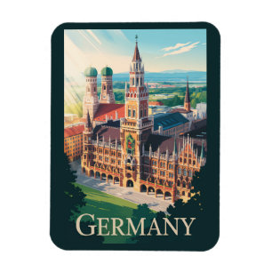 Tyskland Vintagen München Illustration Travel Art Magnet