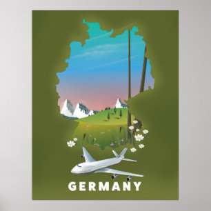 Tyskland visad reseaffisch poster