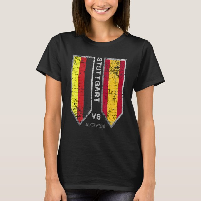 Tyskland Vs Spain Fläkt Football Game Stuttgart Ou T Shirt (Framsida)