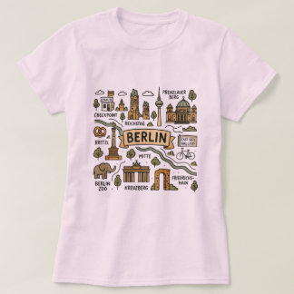 Tysklanda Berlin, vintage resor karta T Shirt
