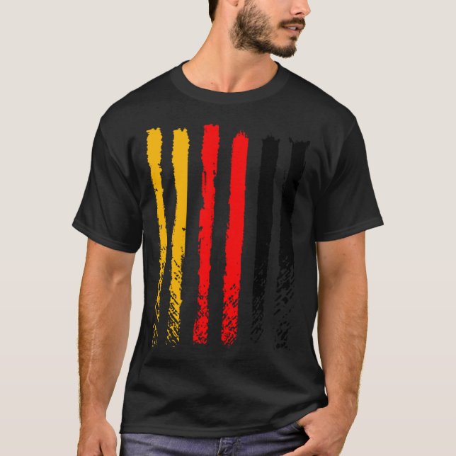 Tysklanda flagga kärlek stolt folkgrupp BACKPRINT T Shirt (Framsida)