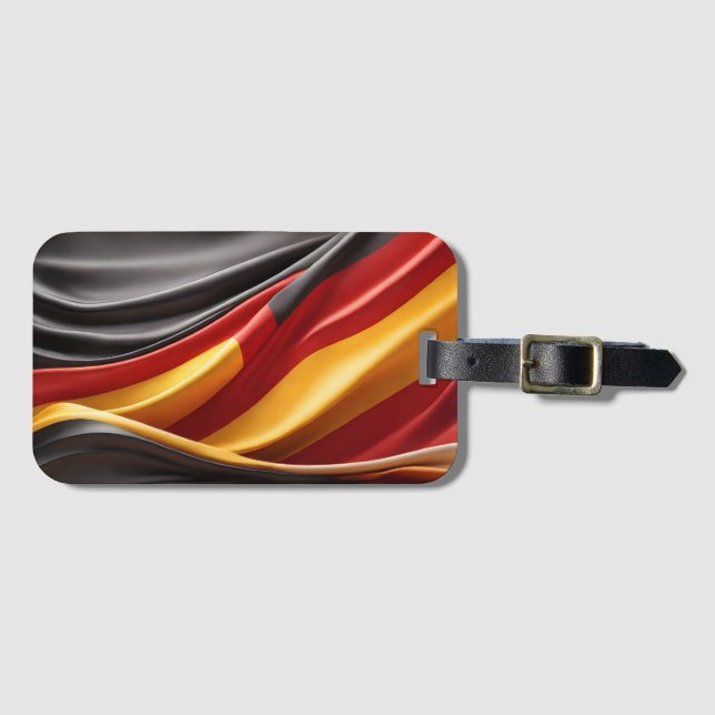 Tysklanda flagga silke struktur bagagebricka (Framsida horisontal)