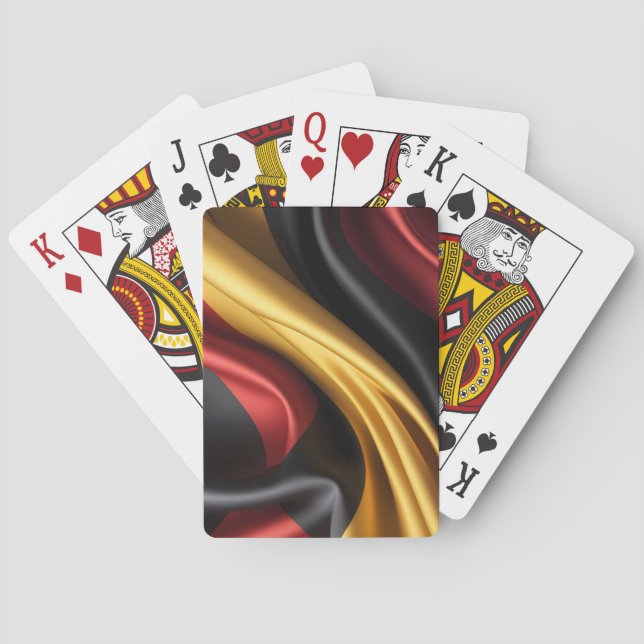 Tysklanda flagga silke struktur casinokort (Baksidan)