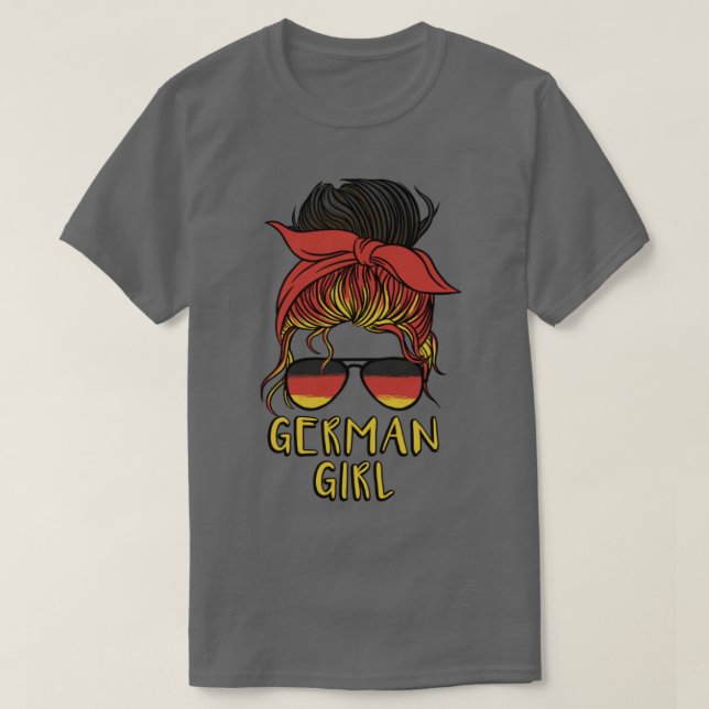 Tysklanda flickor i tyska  fotbollsmatchen Deutsch T Shirt (Design framsida)