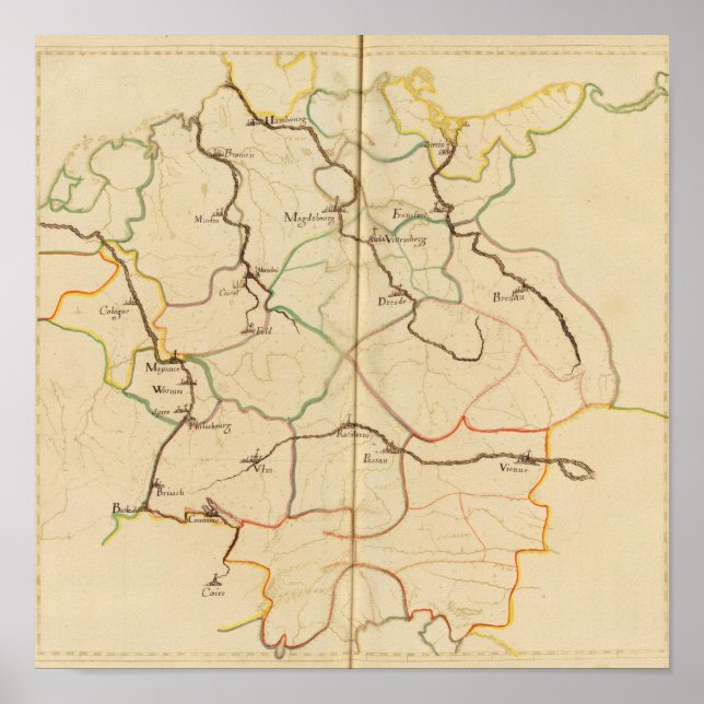 Tysklanda floder och dalgångar poster (Framsidan)