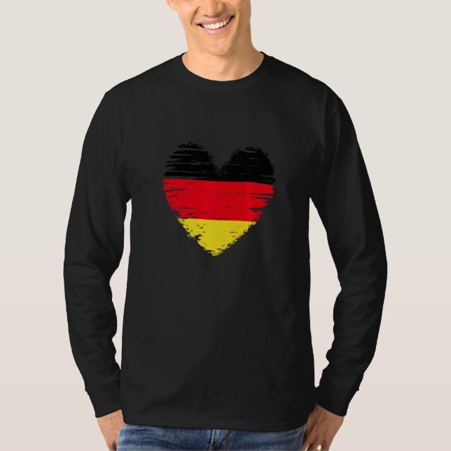 Tysklanda Heart German Flagga German Pride T Shirt (Framsida)