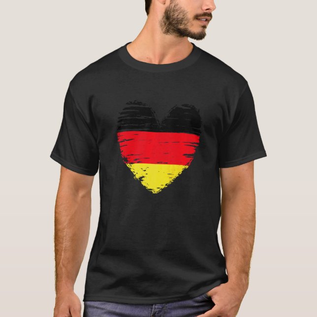 Tysklanda Heart German Flagga German Pride T Shirt (Framsida)