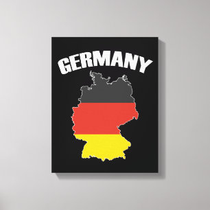 Tysklanda Karta - tyska Flagga - Deutschland Trave Canvastryck