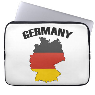 Tysklanda Karta - tyska Flagga - Deutschland Trave Laptop Fodral