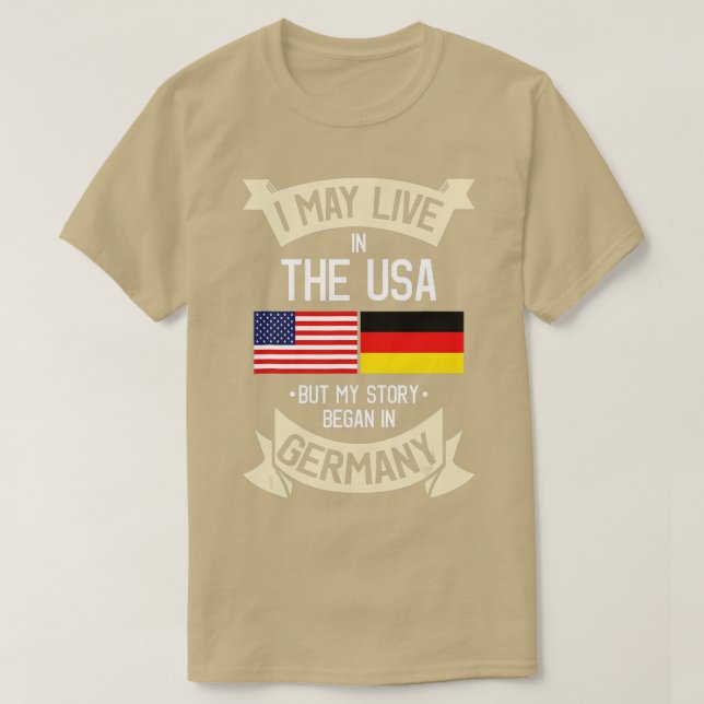Tysklanda roots Germans Gift, amerikansk tysk Flag T Shirt (Design framsida)
