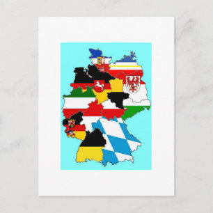 Tysklanda Statlig flagga Karta Vykort