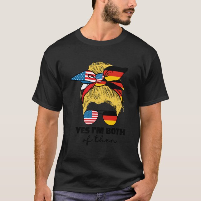 Tysklanda USA flagga-nederländska, tyska och ameri T Shirt (Framsida)