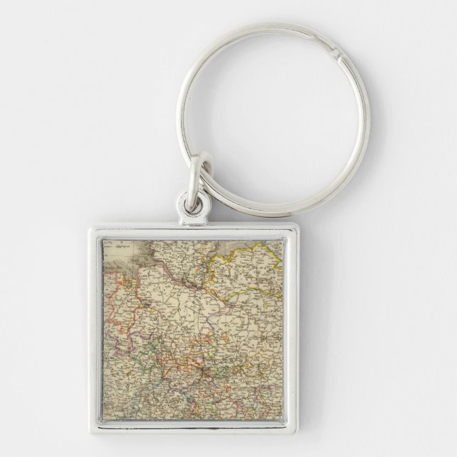 Tysklandare 2 fyrkantig silverfärgad nyckelring (Framsidan)