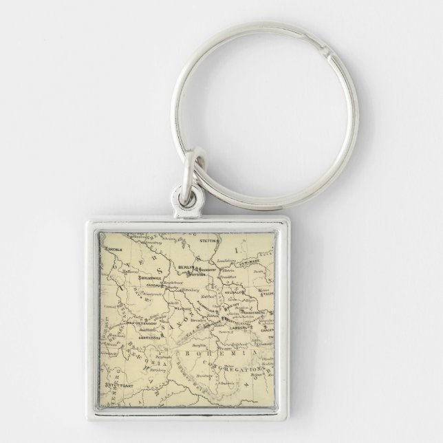 Tysklandare, Schweiz, Nederländerna Fyrkantig Silverfärgad Nyckelring (Framsidan)