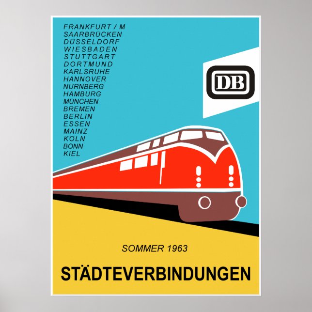Tysklands federala järnvägar 1963 affisch (Framsidan)