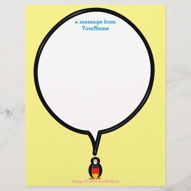 Tysklands flagga Talande Ms. Penguin Pappersvaror (Framsida)