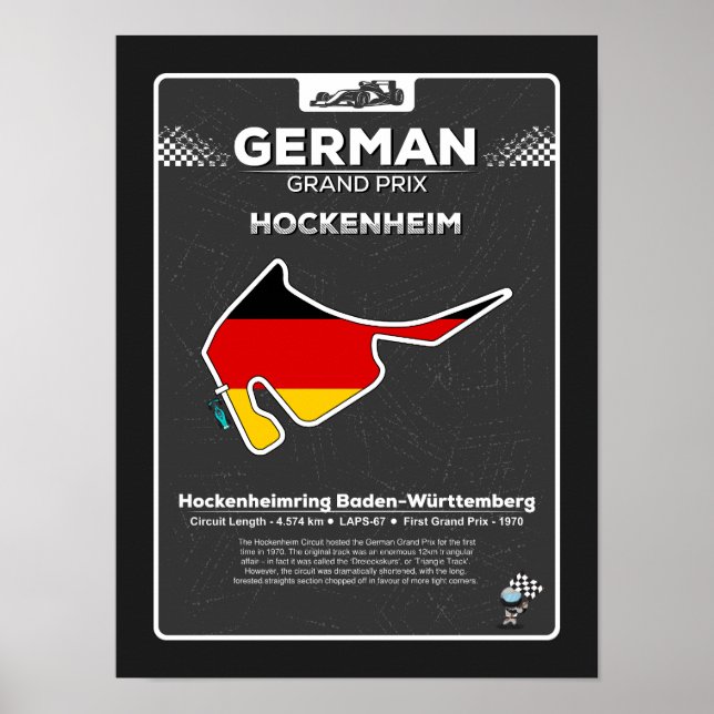 Tysklands Grand Prix-affisch Poster (Framsidan)