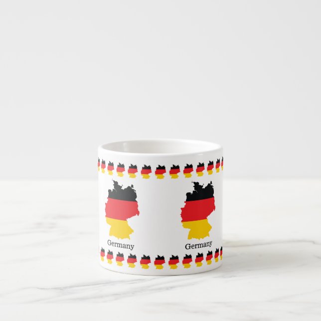 Tysklandsflagg i kart Souvenir Design Espressomugg (Framsidan)