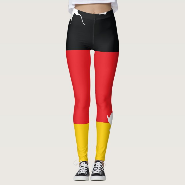 Tysklandsflagg i kartdesign för souvenirer leggings (Framsida)
