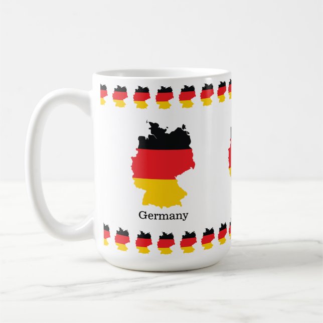 Tysklandsflagga i souvenirdesign för karta kaffemugg (Vänster)