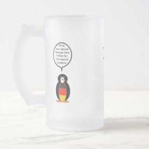 Tysklandsflagga som talar Ms. Penguin Personlig Frostat Ölglas
