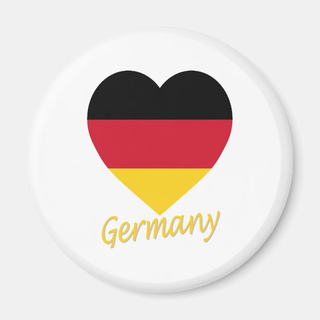 Tysklant Flagga Heart Magnet (Framsidan)