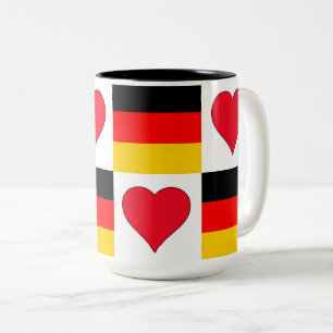 Tysklant Flagga Heart Mönster Patriotic German Pri Två-Tonad Mugg