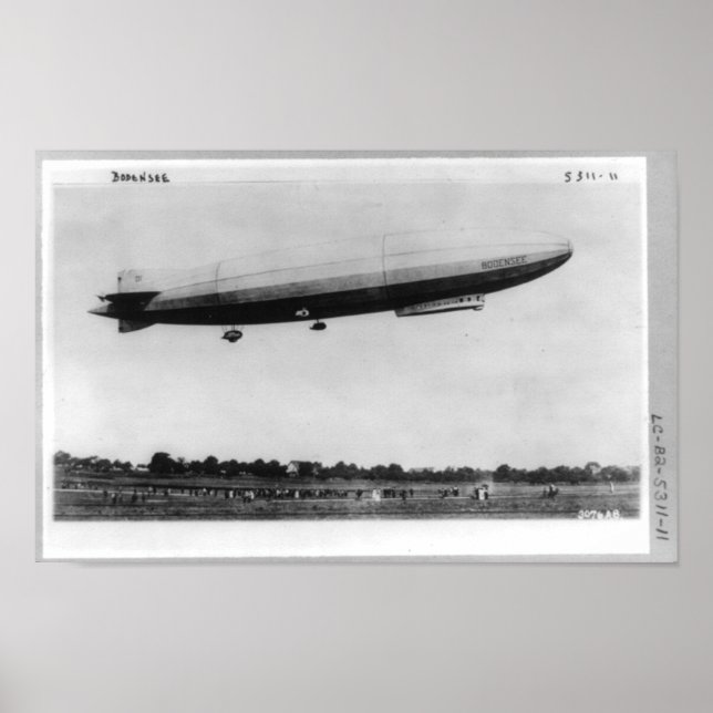 Tysklant från Airship Zeppelin Bodensee Berlin Poster (Framsidan)