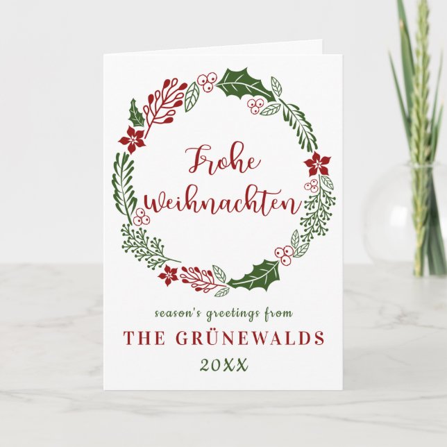 Tysklant tyskt God jul, Anpassningsbar Helgkort (Framsida)