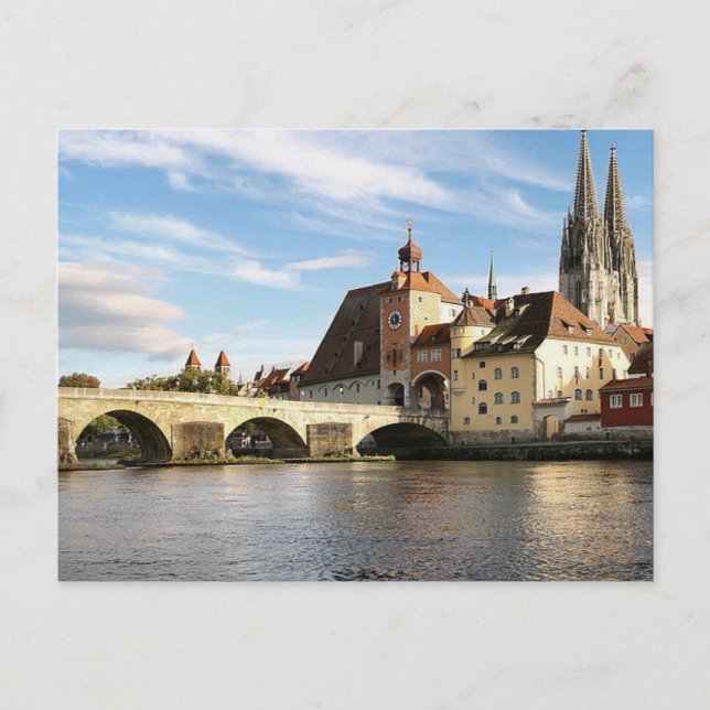 Tysklant vykort Regensburg i Bayern (Framsida)
