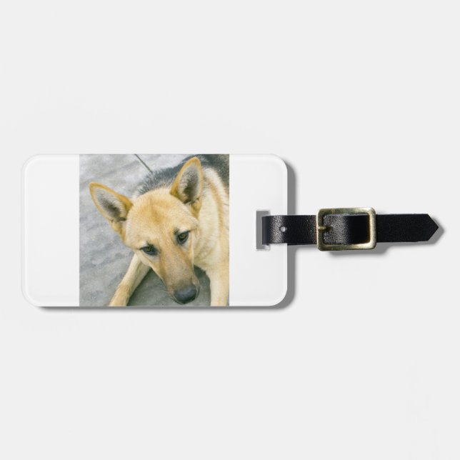 tyskschäferhund - svart och krämfärgad bagagebricka (Horisontell Framsida)