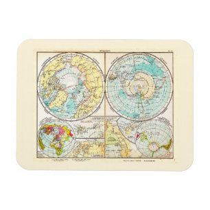 Tyskspråkig Polar Karta Magnet