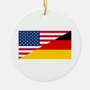 Tyskt amerikanskt Pride USA Tyskland Flagga Orname Julgransprydnad Keramik