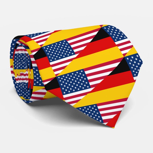 Tyskt amerikanskt Pride USA Tyskland Flagga Tie Slips (Rullad)