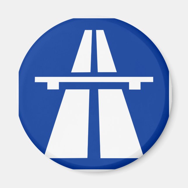 Tyskt autobahn-tecken magnet (Framsidan)