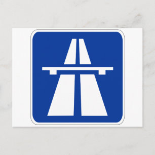 Tyskt autobahn-tecken vykort