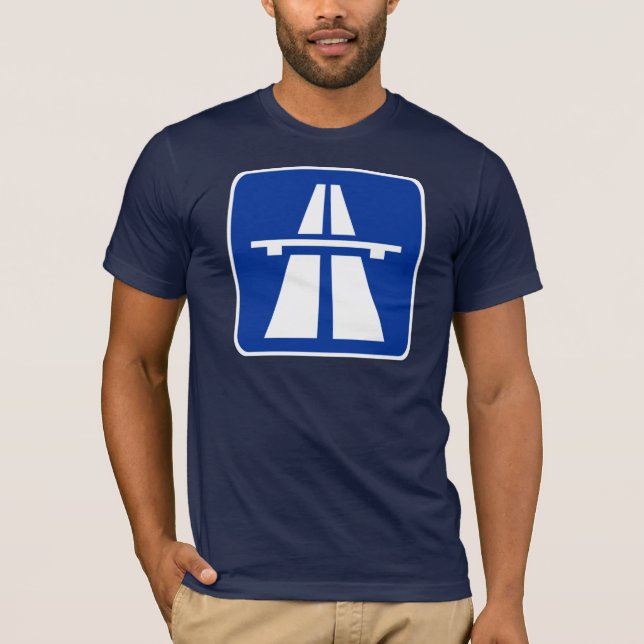 Tyskt Autobahnvägmärke T Shirt (Framsida)