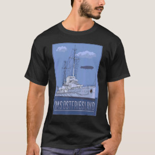 Tyskt diagram över Vintage av Battleshöft SMS Ostf T Shirt