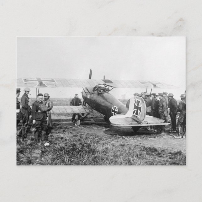 Tyskt flygplan för kämpe WW1, 1910s Vykort (Framsida)