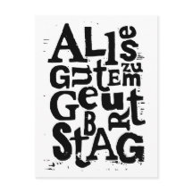 Tyskt "Grattis på födelsedagen" Lino-vykort