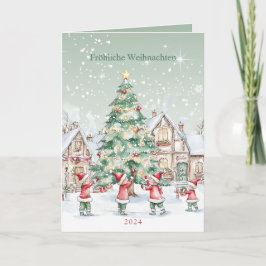 Tyskt Helgdag för sothus i Julgran Helgkort