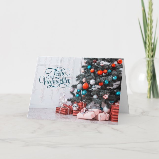 Tyskt Helgdag-kort för Julgran Helgkort (Framsida)