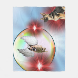 Tyskt herdeängelflyg fleecefilt