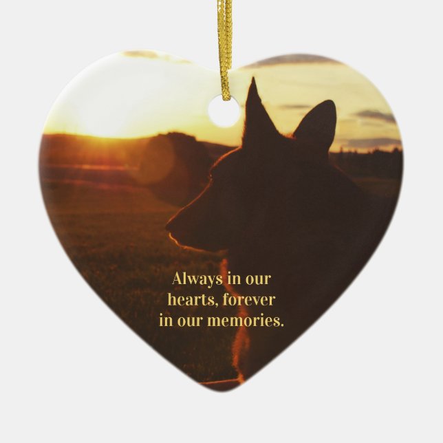 Tyskt herdeborttappadhusdjur julgransprydnad keramik (Framsidan)