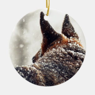 Tyskt herdefoto julgransprydnad keramik